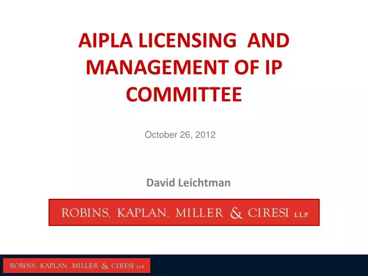 aipla licensing and management of ip committee