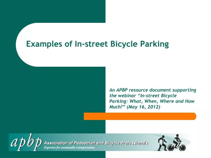 examples of in street bicycle parking