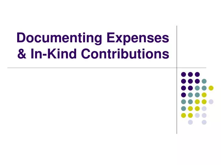 documenting expenses in kind contributions