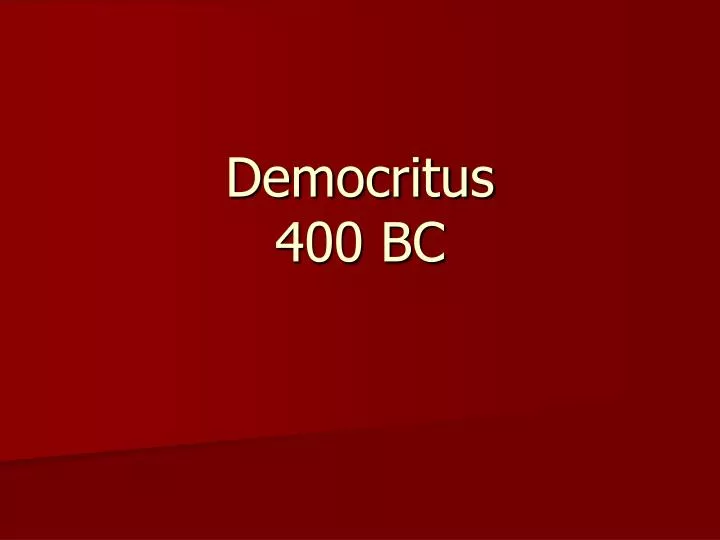 democritus 400 bc
