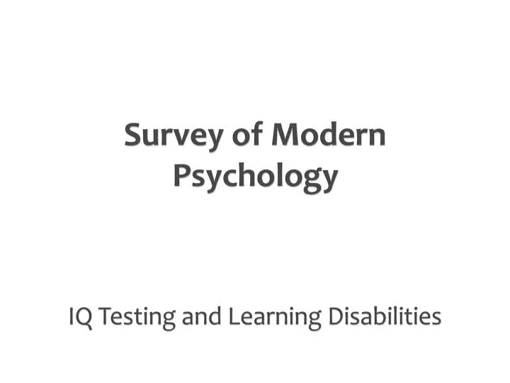 survey of modern psychology