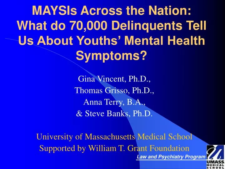 maysis across the nation what do 70 000 delinquents tell us about youths mental health symptoms