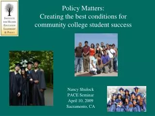 Policy Matters: Creating the best conditions for community college student success