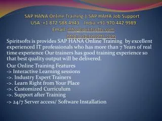 SAP HANA Online Training | SAP HANA Job Support
