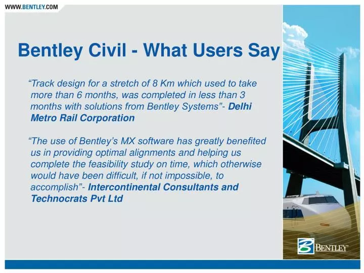 bentley civil what users say
