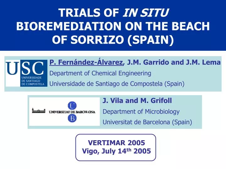 trials of in situ bioremediation on the beach of sorrizo spain