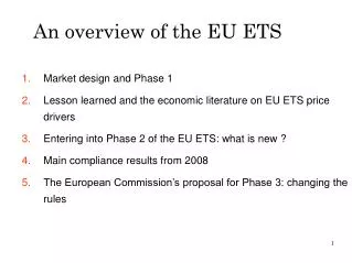 An overview of the EU ETS