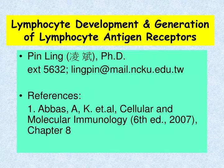 lymphocyte development generation of lymphocyte antigen receptors