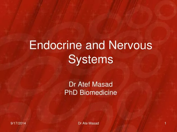 endocrine and nervous systems dr atef masad phd biomedicine