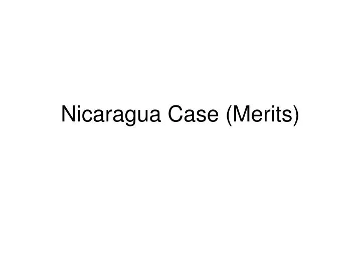 nicaragua case merits