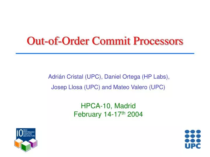 out of order commit processors