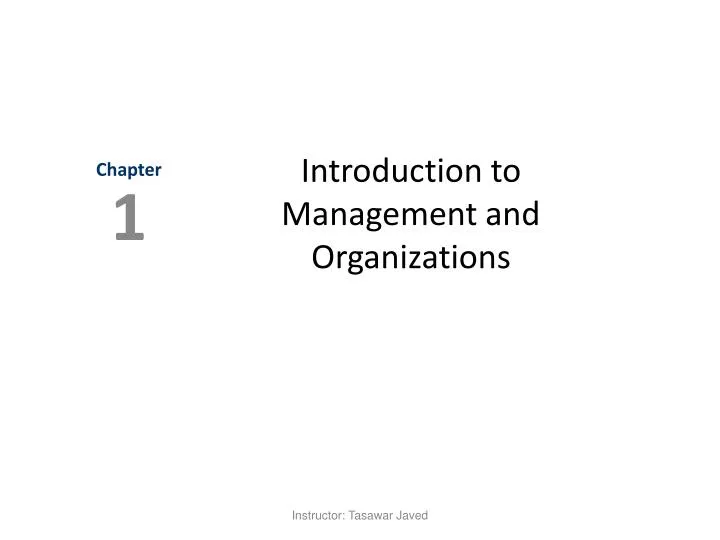 introduction to management and organizations