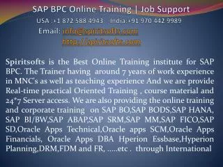 SAP BPC Online Training | SAP BPC Job Support