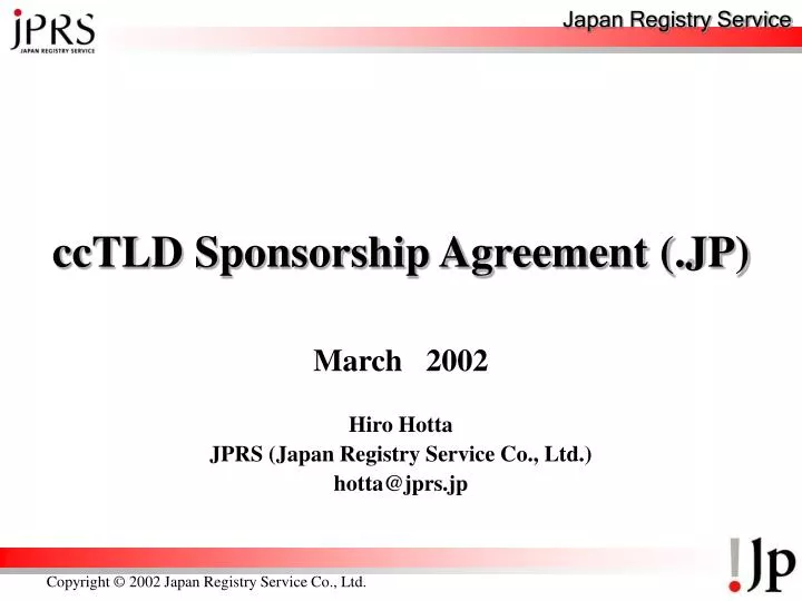 cctld sponsorship agreement jp