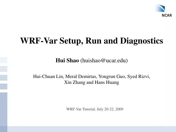 wrf var setup run and diagnostics