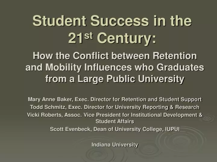 student success in the 21 st century
