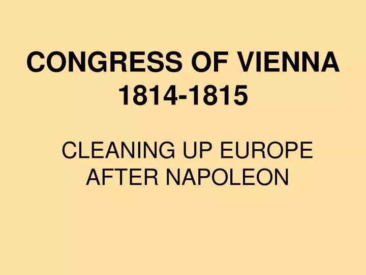 congress of vienna 1814 1815