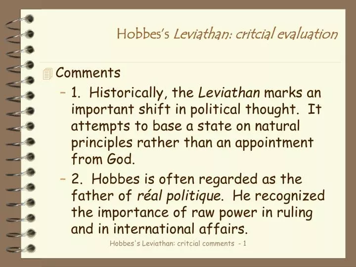 hobbes s leviathan critcial evaluation