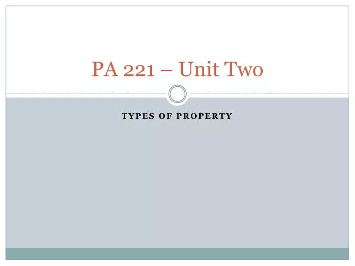 pa 221 unit two