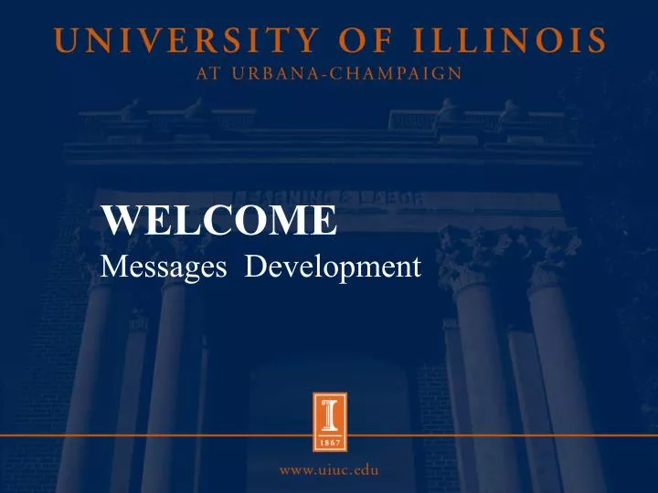 welcome messages development