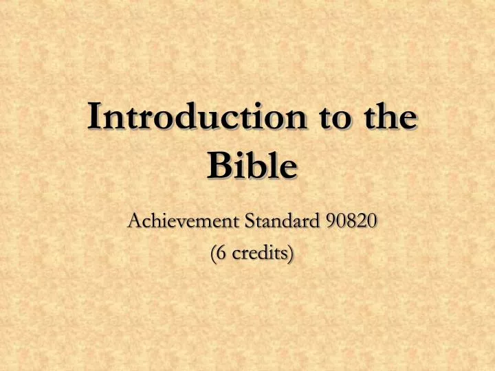 introduction to the bible