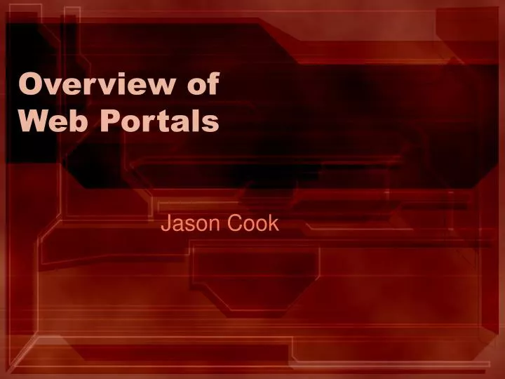 overview of web portals