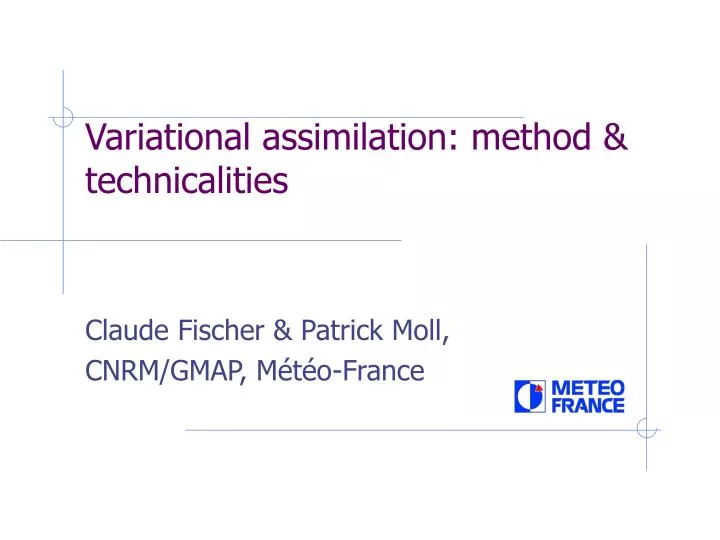 variational assimilation method technicalities