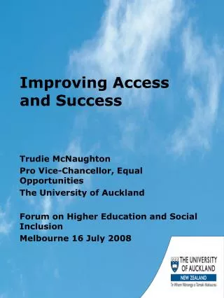 Improving Access and Success