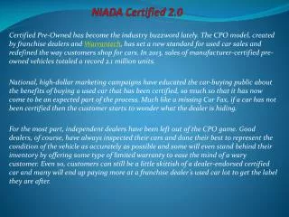 NIADA Certified 2.0
