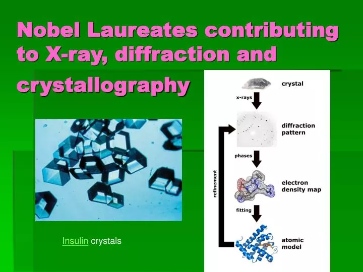 nobel laureates contributing to x ray diffraction and crystallography