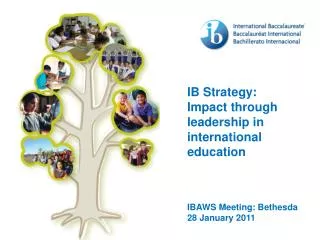 IB Strategy: Impact through leadership in international education IBAWS Meeting: Bethesda