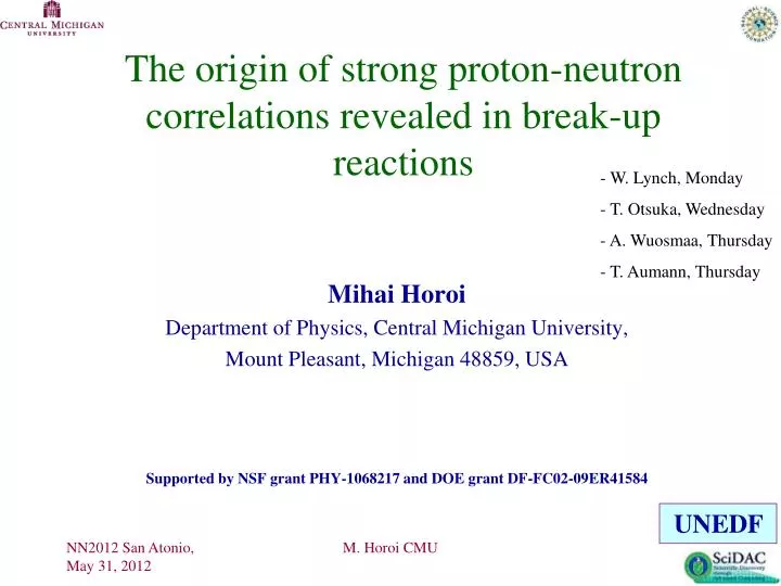 the origin of strong proton neutron correlations revealed in break up reactions