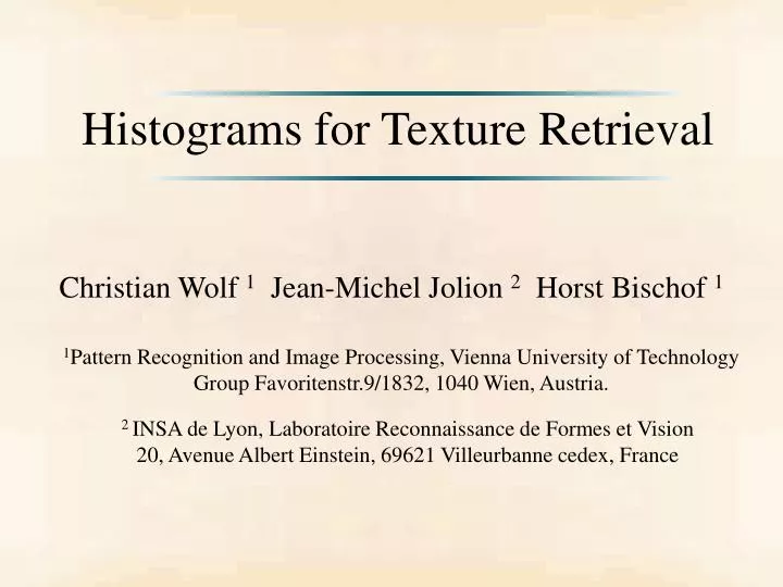 histograms for texture retrieval