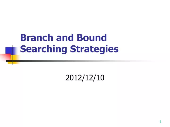 branch and bound searching strategies