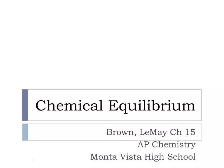 chemical equilibrium