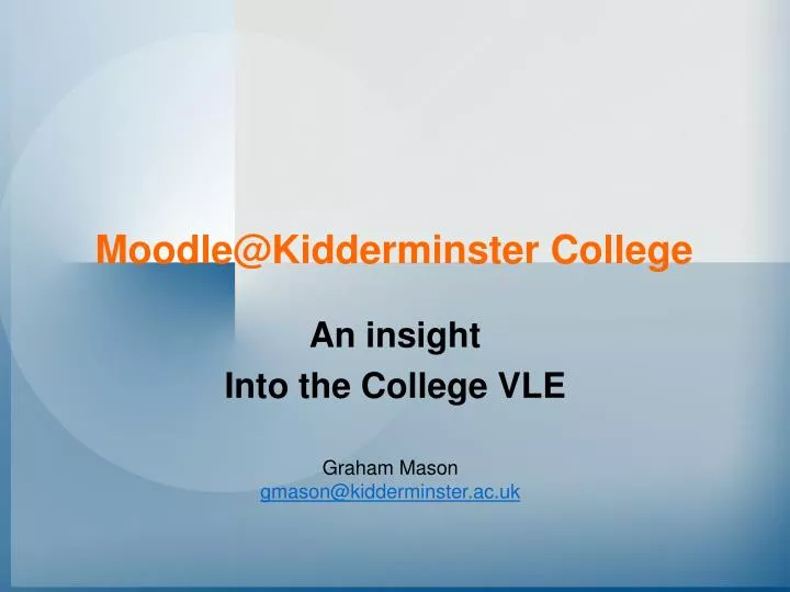 moodle@kidderminster college