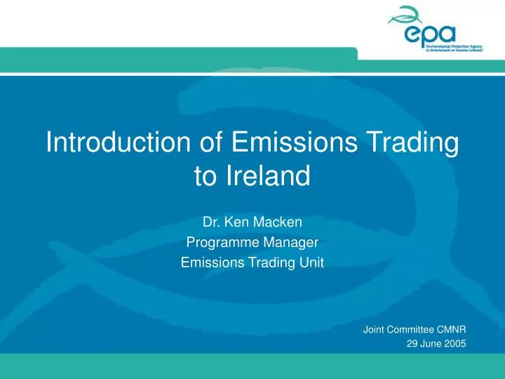 introduction of emissions trading to ireland