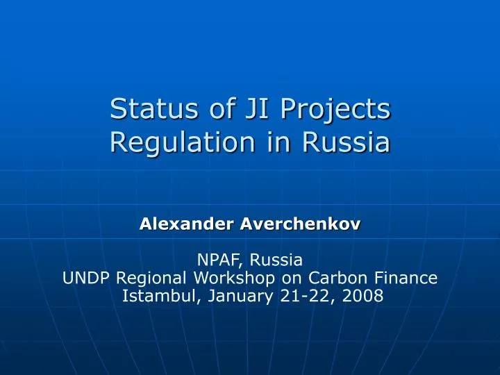 status of ji projects regulation in russia