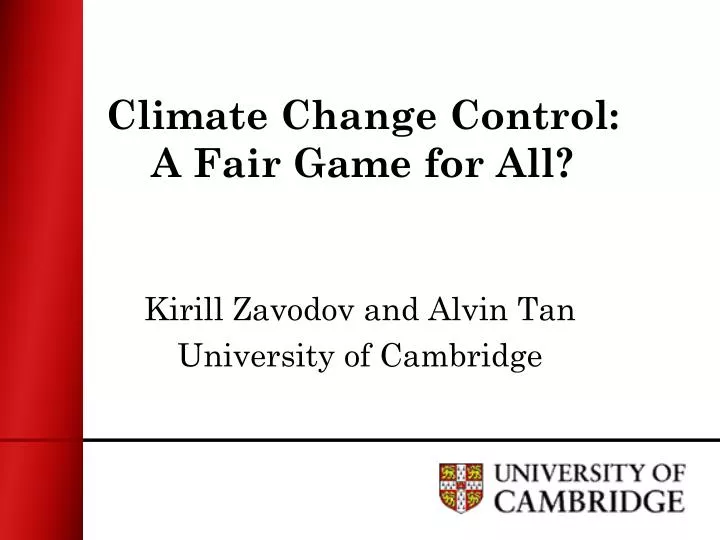 climate change control a fair game for all