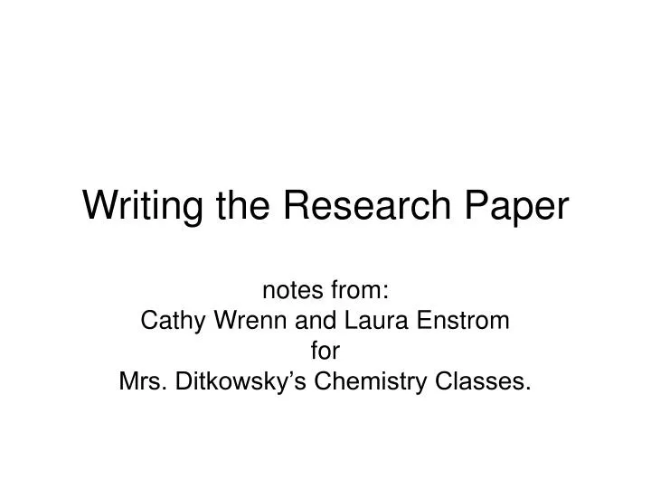 writing the research paper