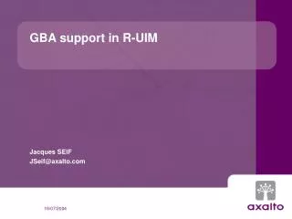 GBA support in R-UIM