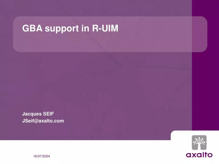 gba support in r uim