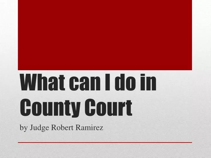 what can i do in county court