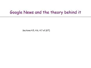 Google News and the theory behind it