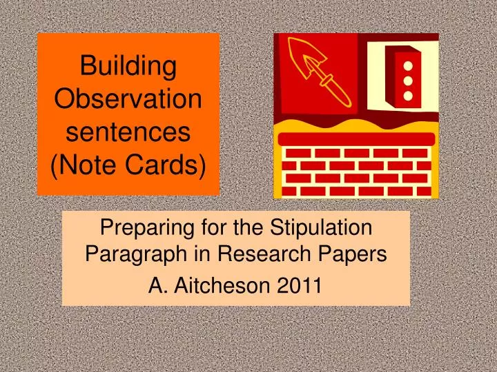 building observation sentences note cards