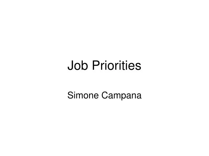 job priorities