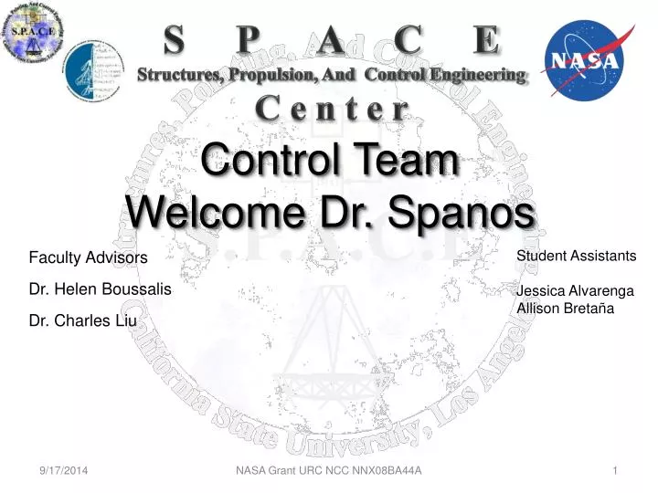 control team welcome dr spanos