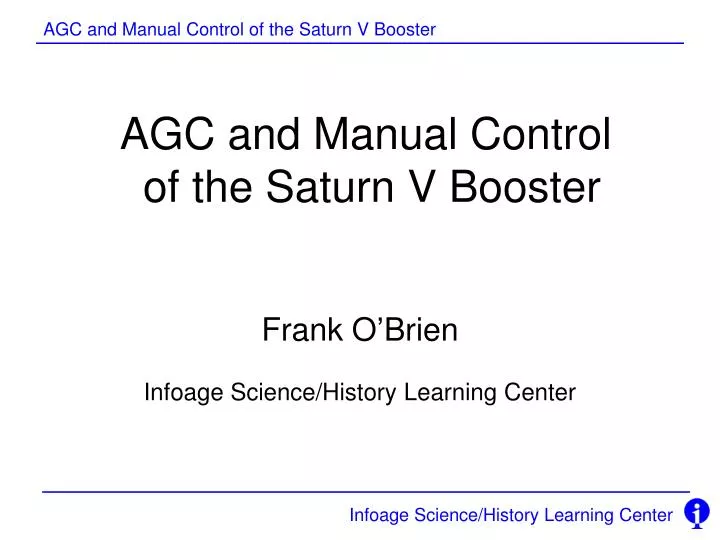 agc and manual control of the saturn v booster