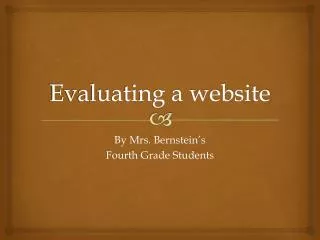 Evaluating a website