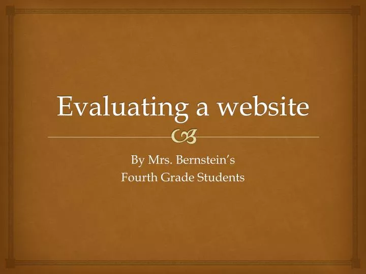 evaluating a website